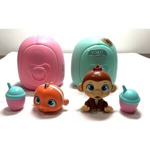 Cry Babies Pets Bubbles the Fish & Koko the Monkey with Bottles